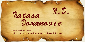 Nataša Domanović vizit kartica